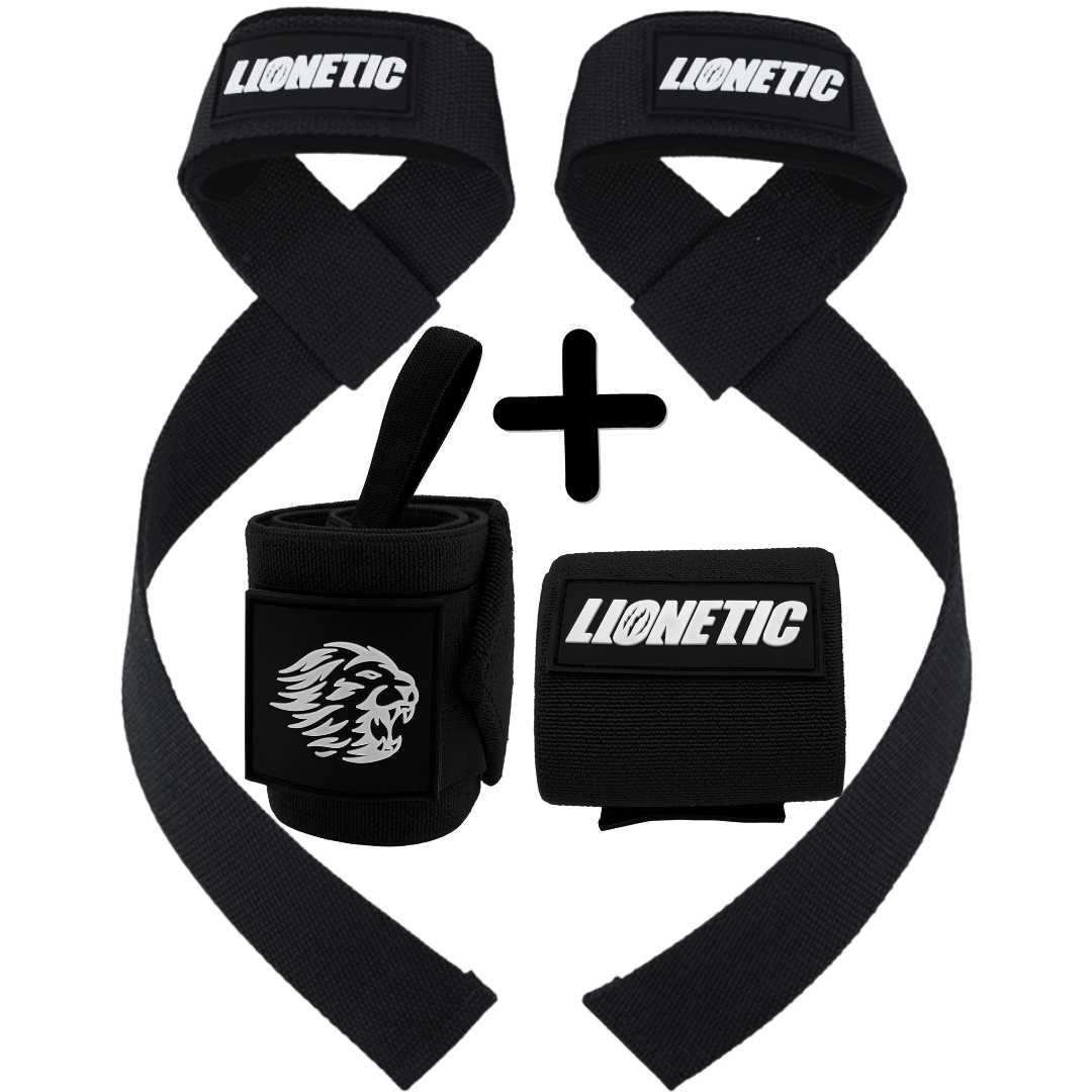 Lifting straps en Wrist wraps - Black on Black